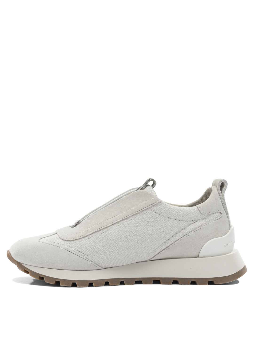 Brunello Cucinelli Canvas And Suede Sneaker With Precious Detail Sneakers & Slip-On - White | 753f217729352f8587c36182ddab62347a712813