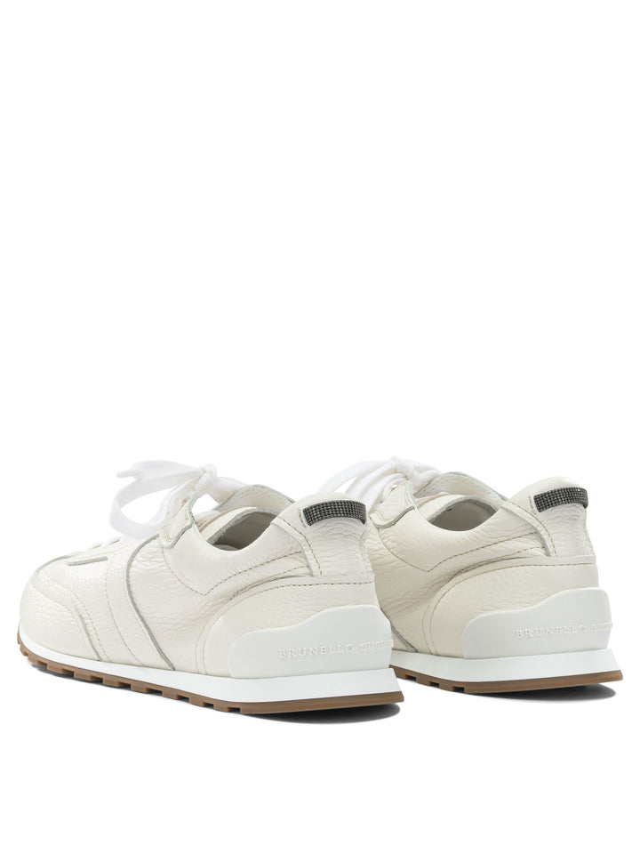 Brunello Cucinelli Sneaker In Shiny Loops Sneakers & Slip-On - White | 21476e355af64d50629d2790bddaa43c1a596e65