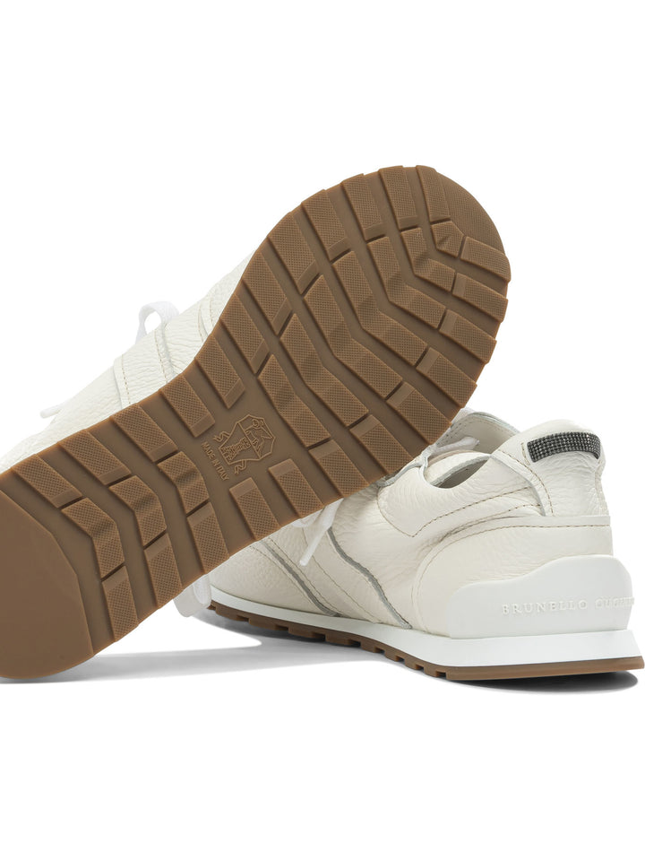 Brunello Cucinelli Sneaker In Shiny Loops Sneakers & Slip-On - White | 8a790128204e73ba44571760e7c1f5ea173c48ca