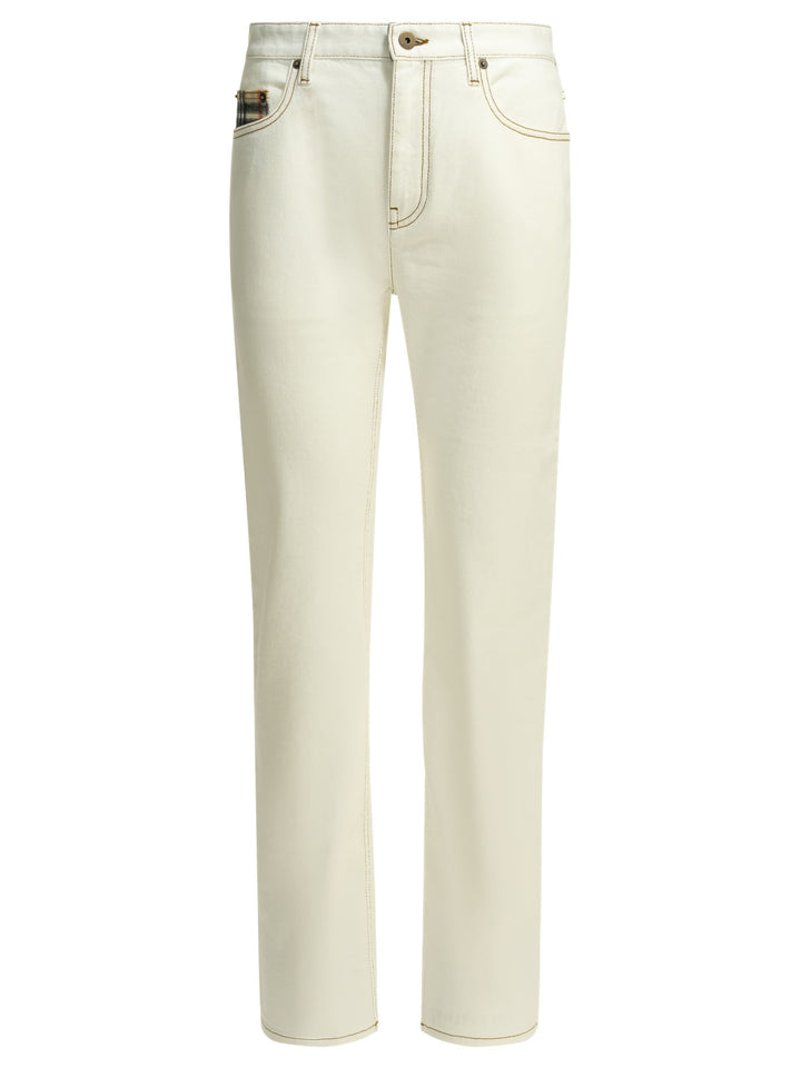 Burberry Dalia Check Jeans - White | d2e1ed647967a7e84422ded46eff3887993706e0