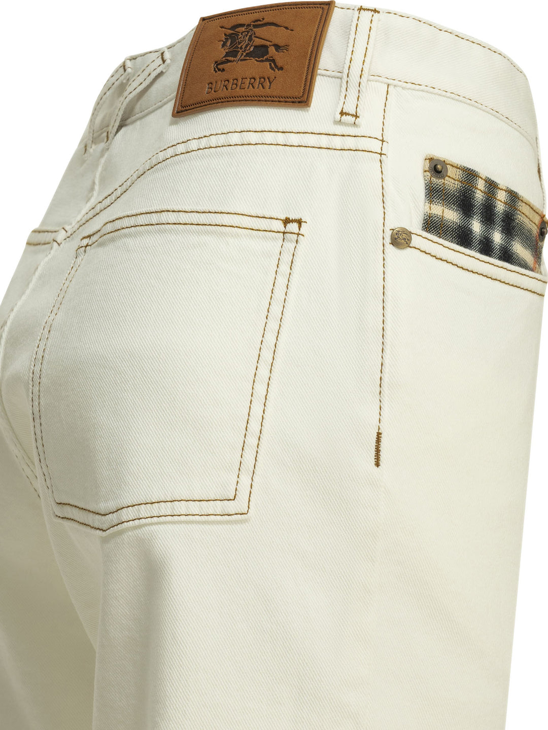 Burberry Dalia Check Jeans - White | 513b47c87b2ff45999efc11d0a1e77553eb85f80