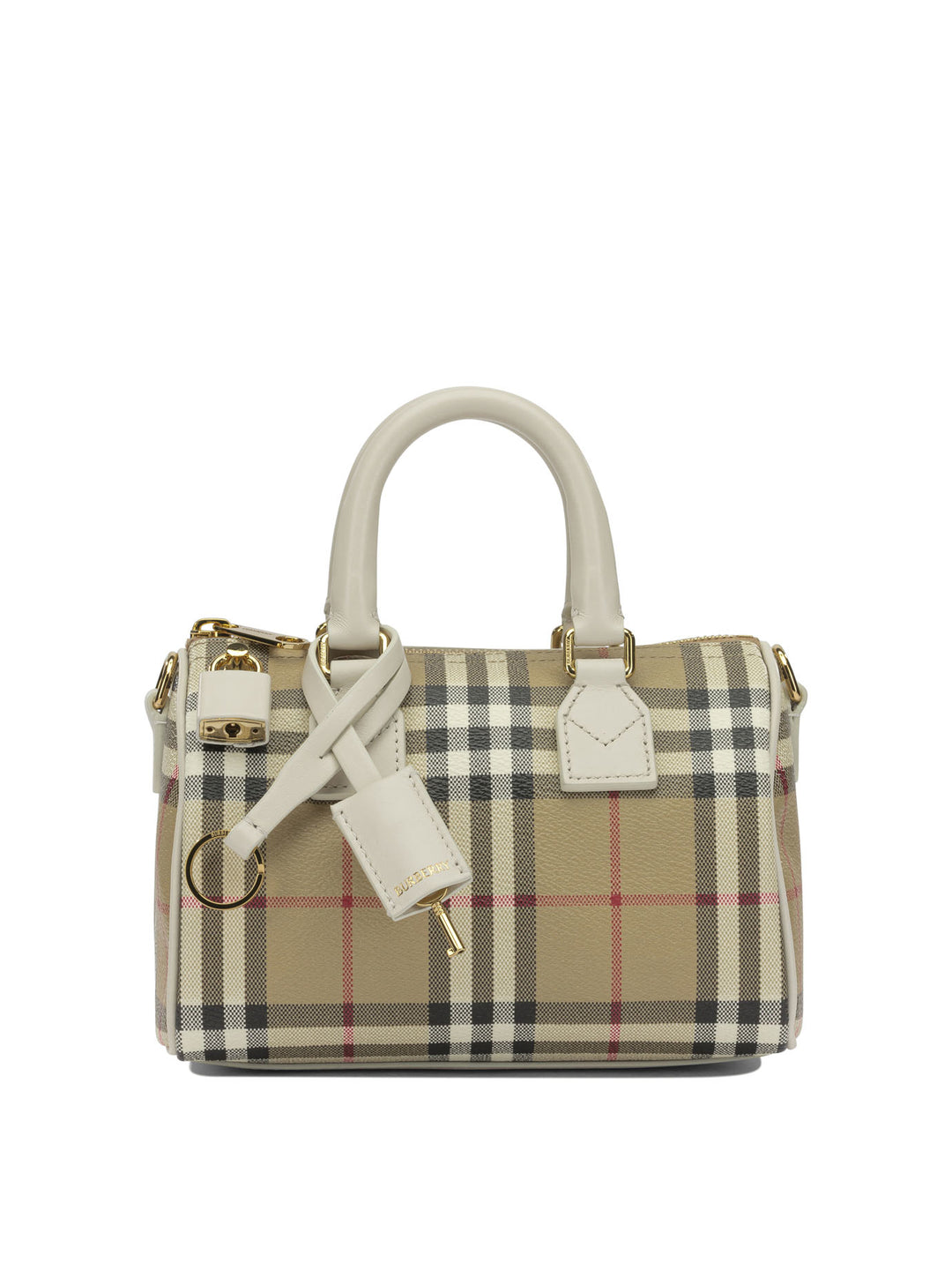 Burberry Bowling Mini Check Handbags - Beige | 4359961260bad00ecfbc63112e2327984da76213