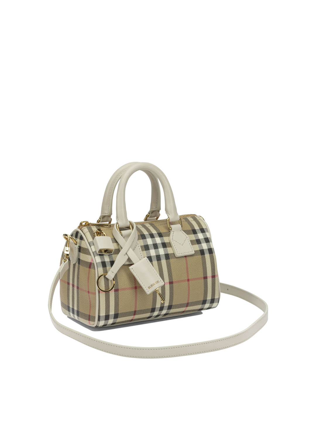 Burberry Bowling Mini Check Handbags - Beige | 06b5313994acc048e23c0f7992077cb212d2b135