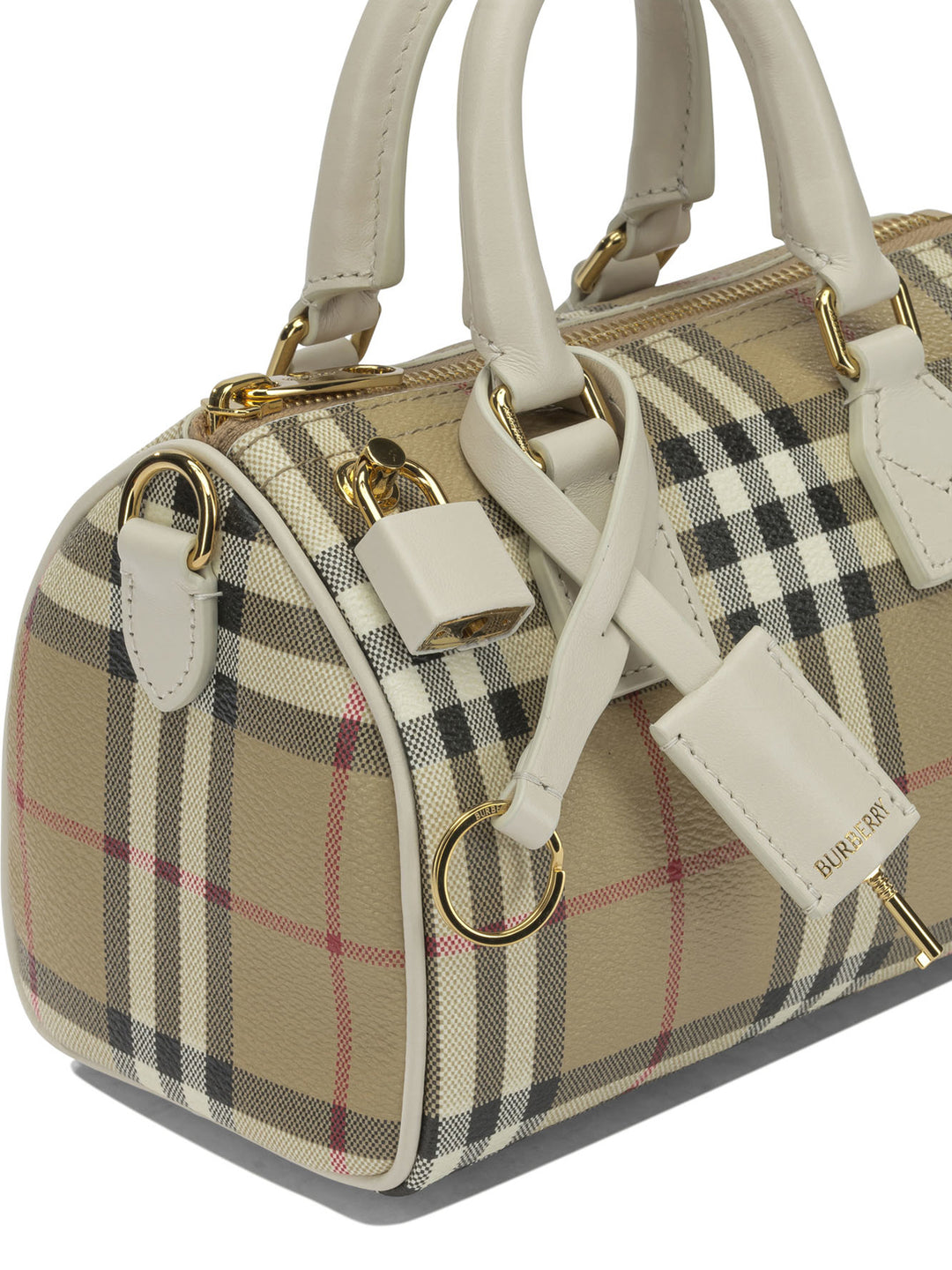 Burberry Bowling Mini Check Handbags - Beige | cefe661b8669cca27f7fb8d9c83688620c2f740b