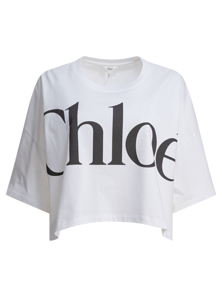 Chloé Boxy T-Shirt In Cotton Jersey T-shirts - White | 28c8241550b77cbc9c97769cb515525adfa41eba