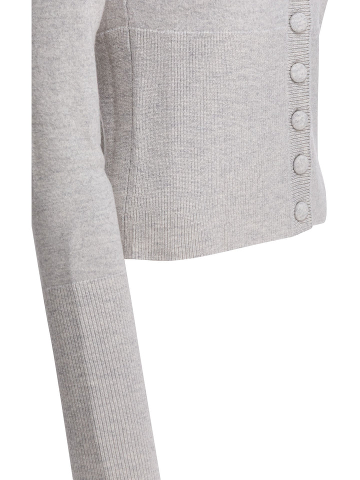 Chloé Wool Cardigan With Logo Knitwear - Grey | 3c442d296d3345aac38f96bcfe4f8a91671692d3