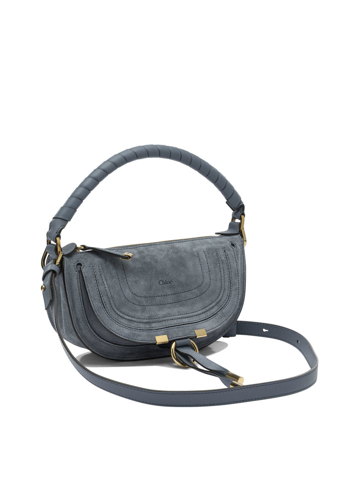 Chloé Mini Marcie Shoulder Bags - Blue | 22dfdd983e2cb4a94becf9fd89fceb8e19208393