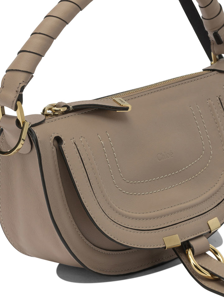 Chloé Marcie Shoulder Bags - Beige | e2eae2ae9c79982b05801d3909af32f033db5936