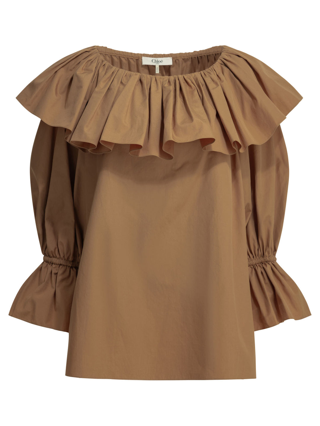 Chloé Casual Top With Ruffles Tops - Brown | b028ab70789ffc1600592fa49421f3a3dedc7cf6