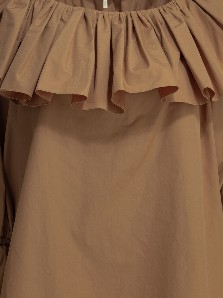 Chloé Casual Top With Ruffles Tops - Brown | 754ddebe388d40547084b7e8c7dead74bb3ac201