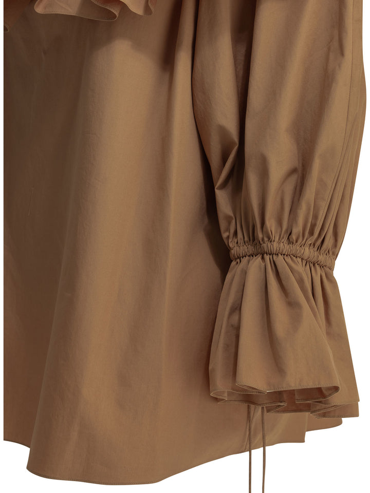 Chloé Casual Top With Ruffles Tops - Brown | ca61046f20421ea969d060eb656a6b4e076acda8