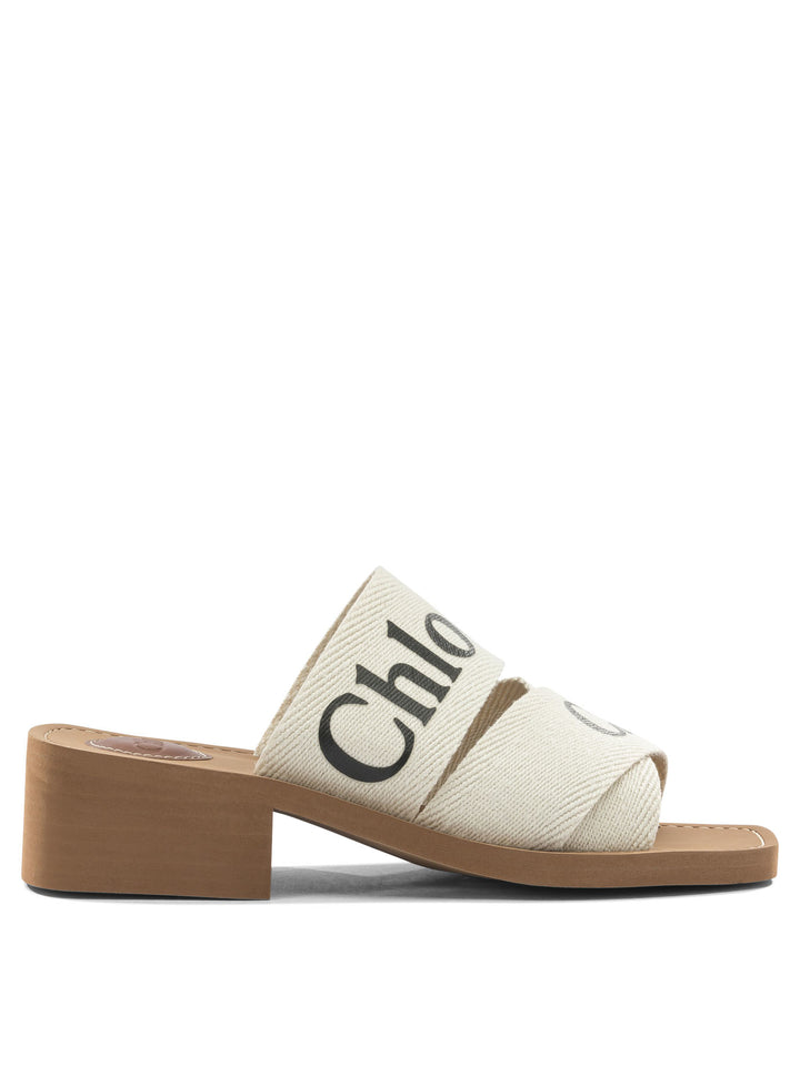 Chloé Woody Sandals - White | b03d5002ca683e7f66beba06ec2b5fd79f6416c7