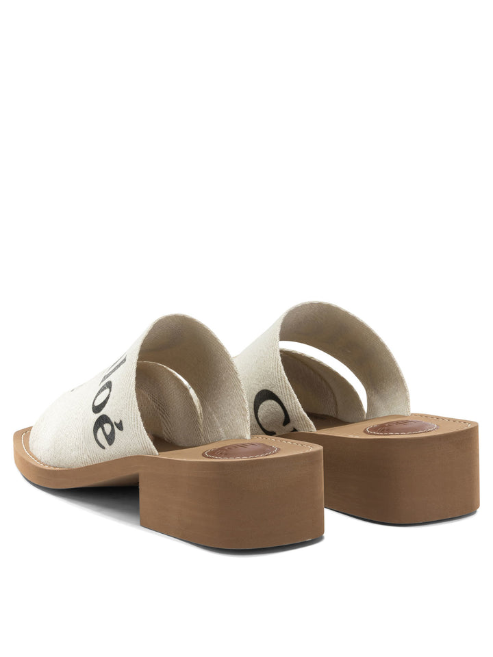 Chloé Woody Sandals - White | 8ba08261c0a6ae1954660e6b3a5d5adfca9ea4a7