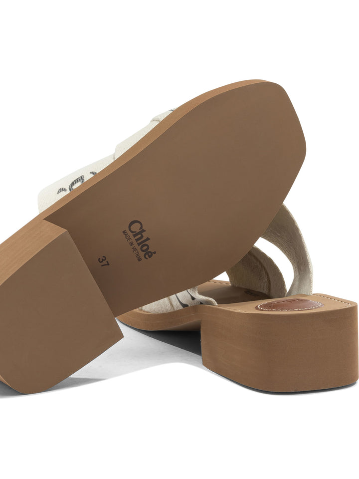 Chloé Woody Sandals - White | de648ec4b23ddcaf9f100b92be37f15d5001a662