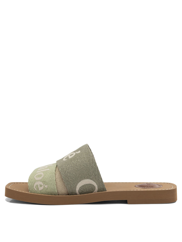 Chloé Woody Sandals - Green | 9923ea92ff32e6569010c047be069c641d103ba2