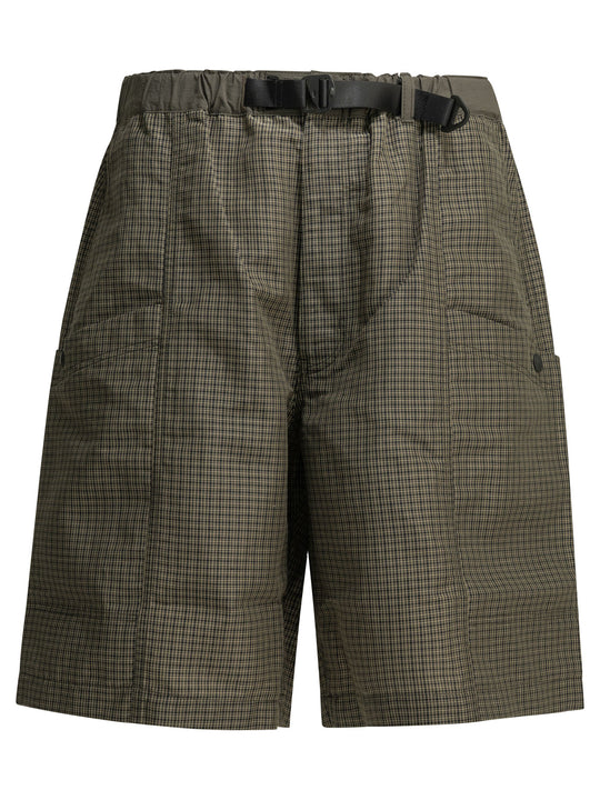 Plaid Cargo Shorts Brown