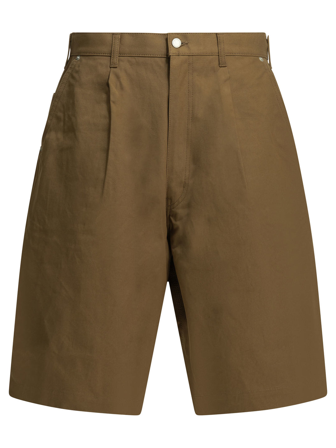 Comme Des GarçOns Homme Formal Cotton Shorts - Brown | f28a89ce5b727d4e9a31e137f62fd154e25d7801