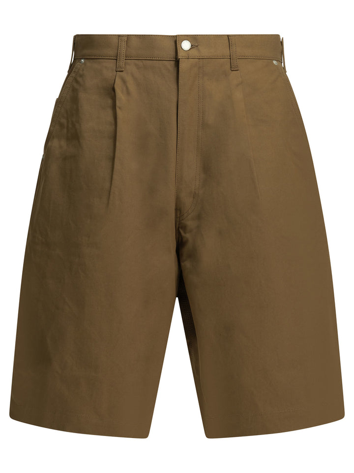 Comme Des GarçOns Homme Formal Cotton Shorts - Brown | f28a89ce5b727d4e9a31e137f62fd154e25d7801