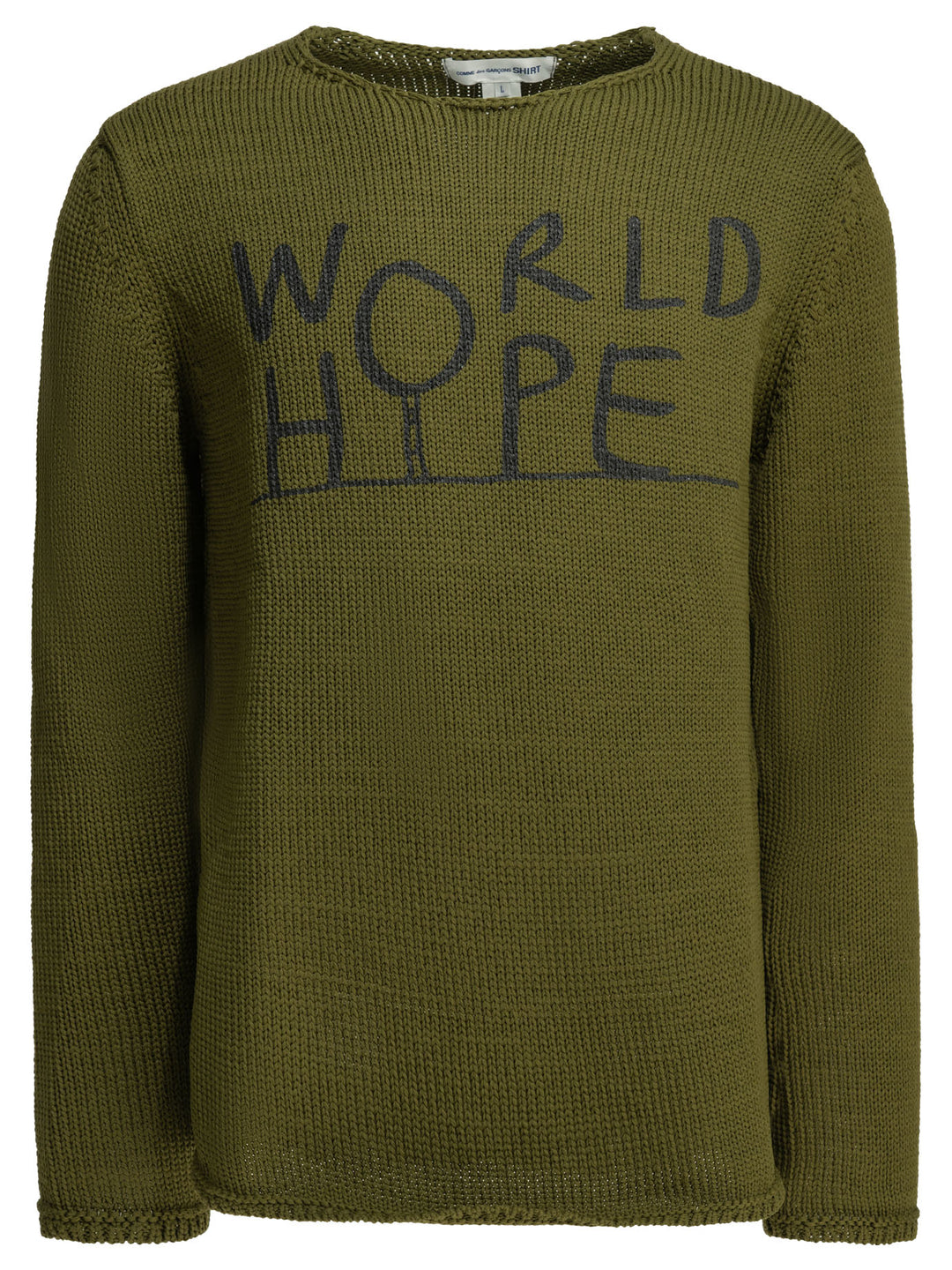 Comme Des GarçOns Shirt Crew-Neck Sweater With Logo Knitwear - Green | 2e19de41f11bc549ade460e7d1ecc766b1f80fb2