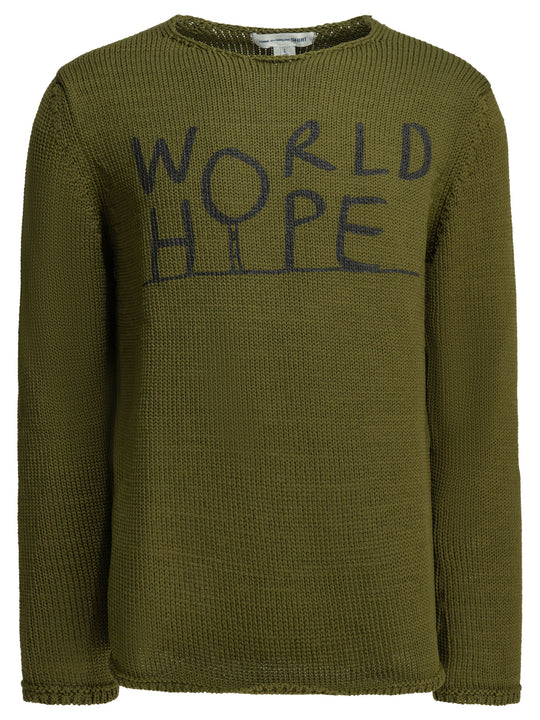 Crew-Neck Sweater With Logo Knitwear Green
