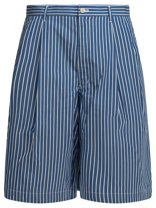 Formal Striped Shorts Blue