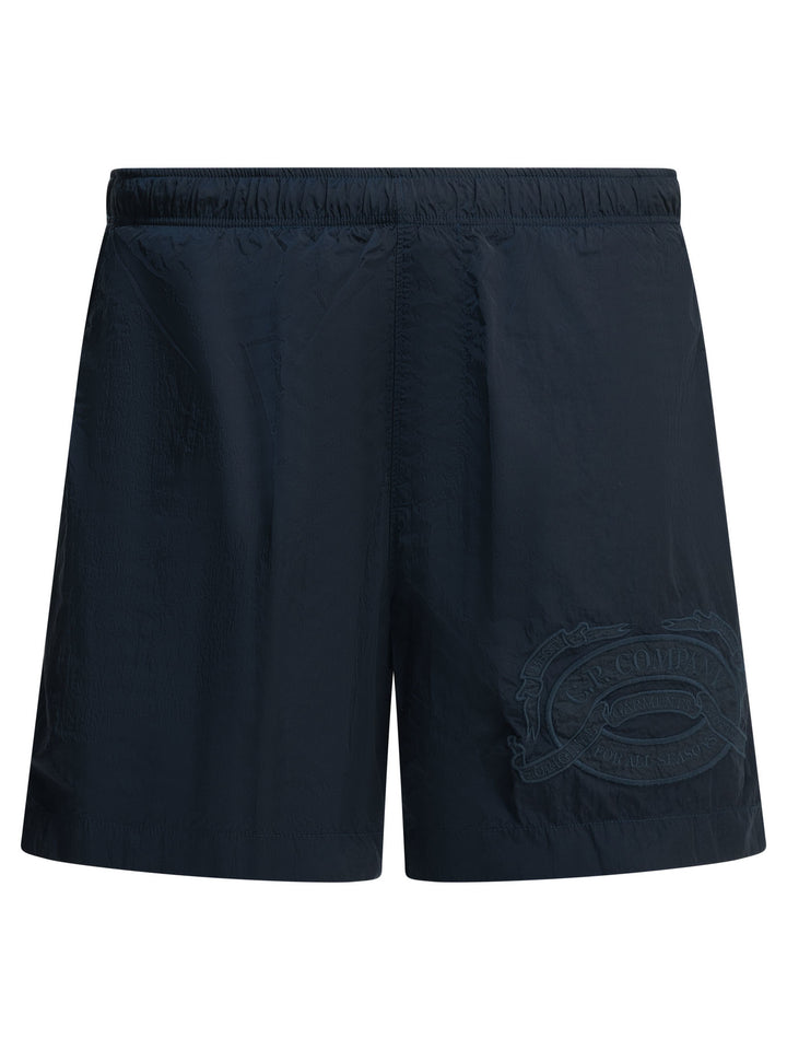 C.P. Company Eco-Chrome Embroidery Swimwear - Blue | 04f77d57dfd169cdabcfe670bf571998ef603dbe