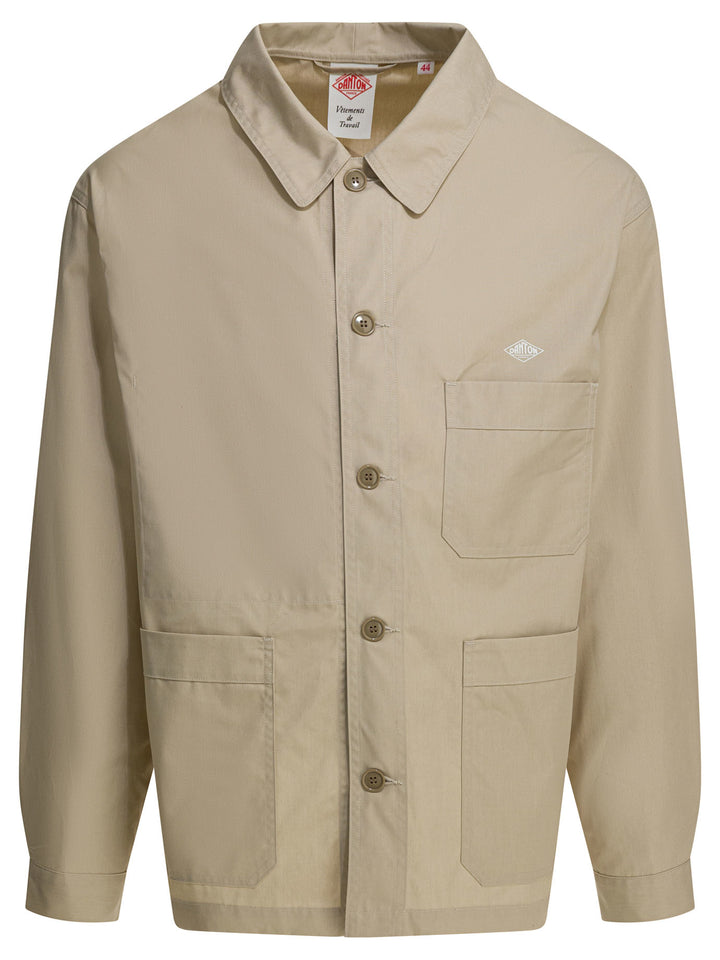 Danton Overshirt Jacket With Logo Jackets and Coats - Beige | 73f842d95aa02ef7cabe729c8e7febc283461f46