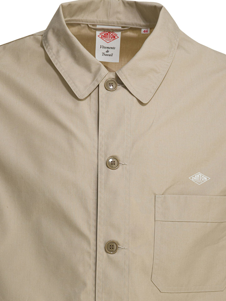 Danton Overshirt Jacket With Logo Jackets and Coats - Beige | 11703b8b9abb8744992f5daf1287a001f72cf840