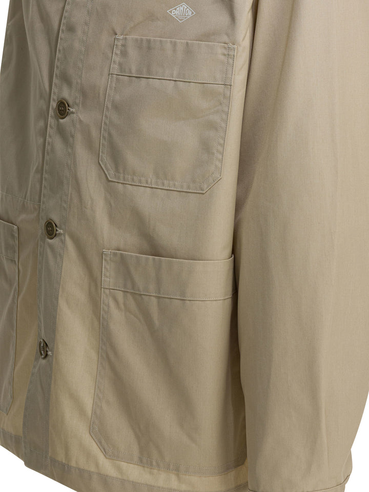 Danton Overshirt Jacket With Logo Jackets and Coats - Beige | d976324ecf22eebcc8018f36a3362438ad5bc282