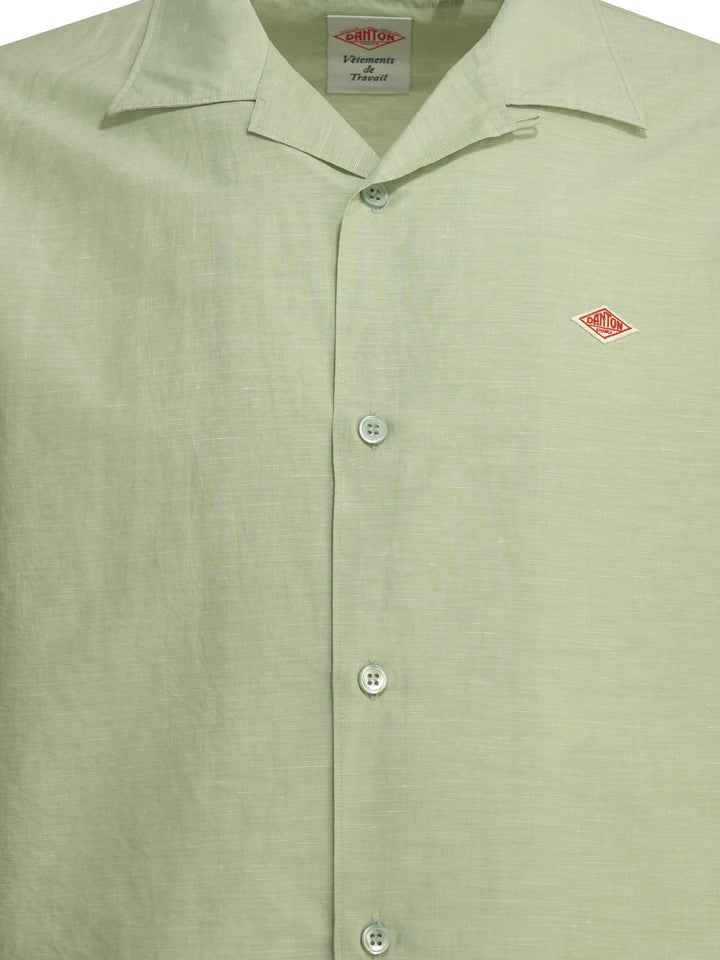 Danton Casual Cotton Linen Shirt Shirts - Green | 887b6b48dec06971e7eef8dc84d71116a1ffb818