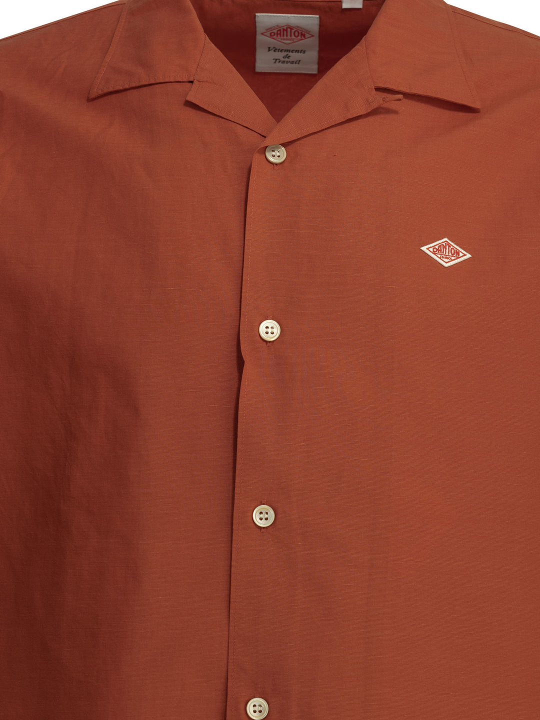 Danton Casual Cotton Linen Shirt Shirts - Orange | 56d790d0386bb755e08d9af07c2772dad98ea8b4