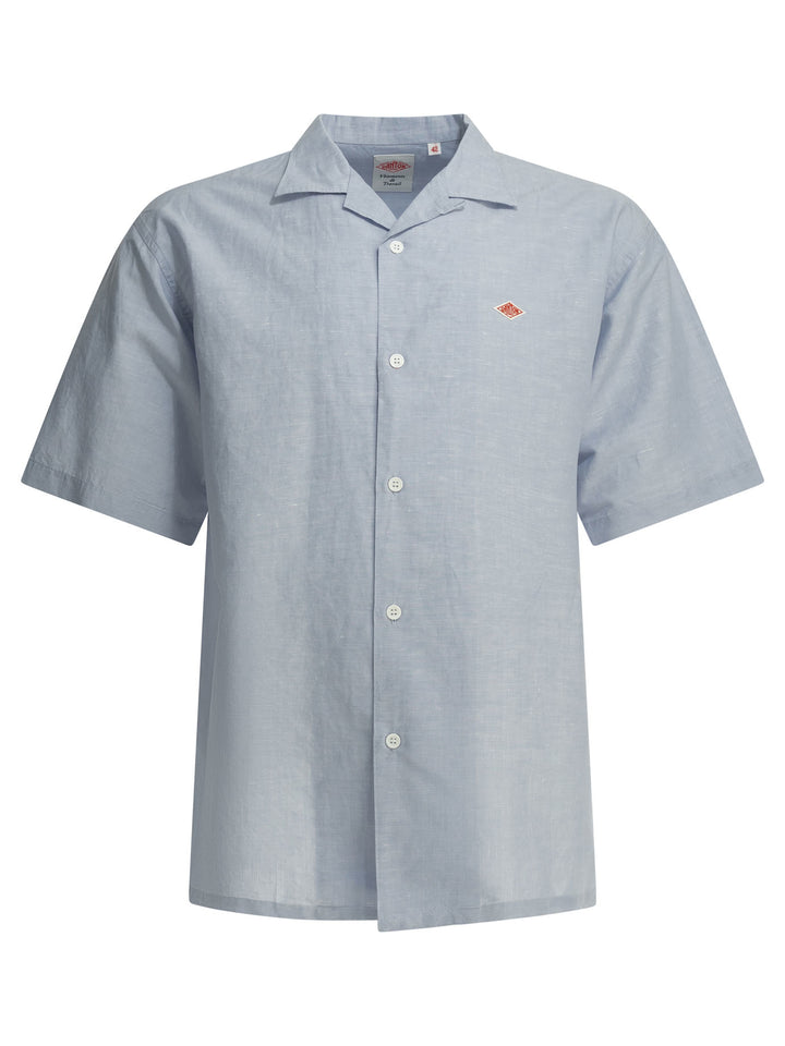 Danton Casual Cotton Linen Shirt Shirts - Light blue | 7c191fdb51732b90c9b7f76f713f0e7095128f94