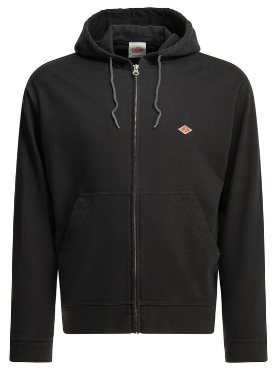 Zipper Hoodie Sweatshirts Black