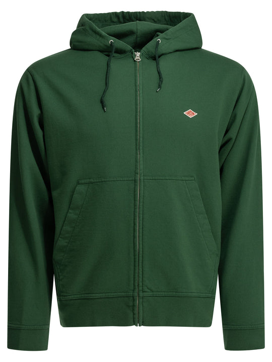 Zipper Hoodie Sweatshirts Green