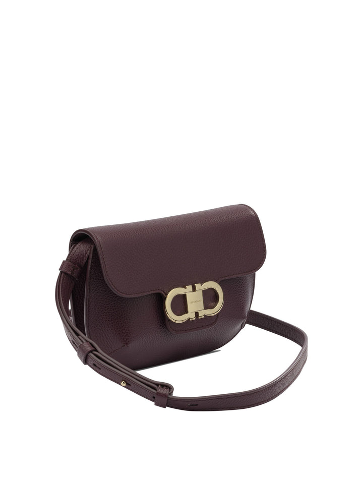 Ferragamo Double Gancini Crossbody Bags - Purple | 0a979d9d015468648abb3770bbad50a597f61b05