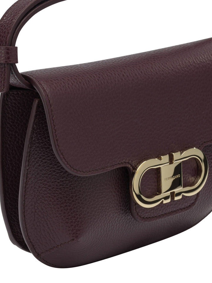 Ferragamo Double Gancini Crossbody Bags - Purple | d80e7ad5bb86d6f014063aea01d91b038b706e86