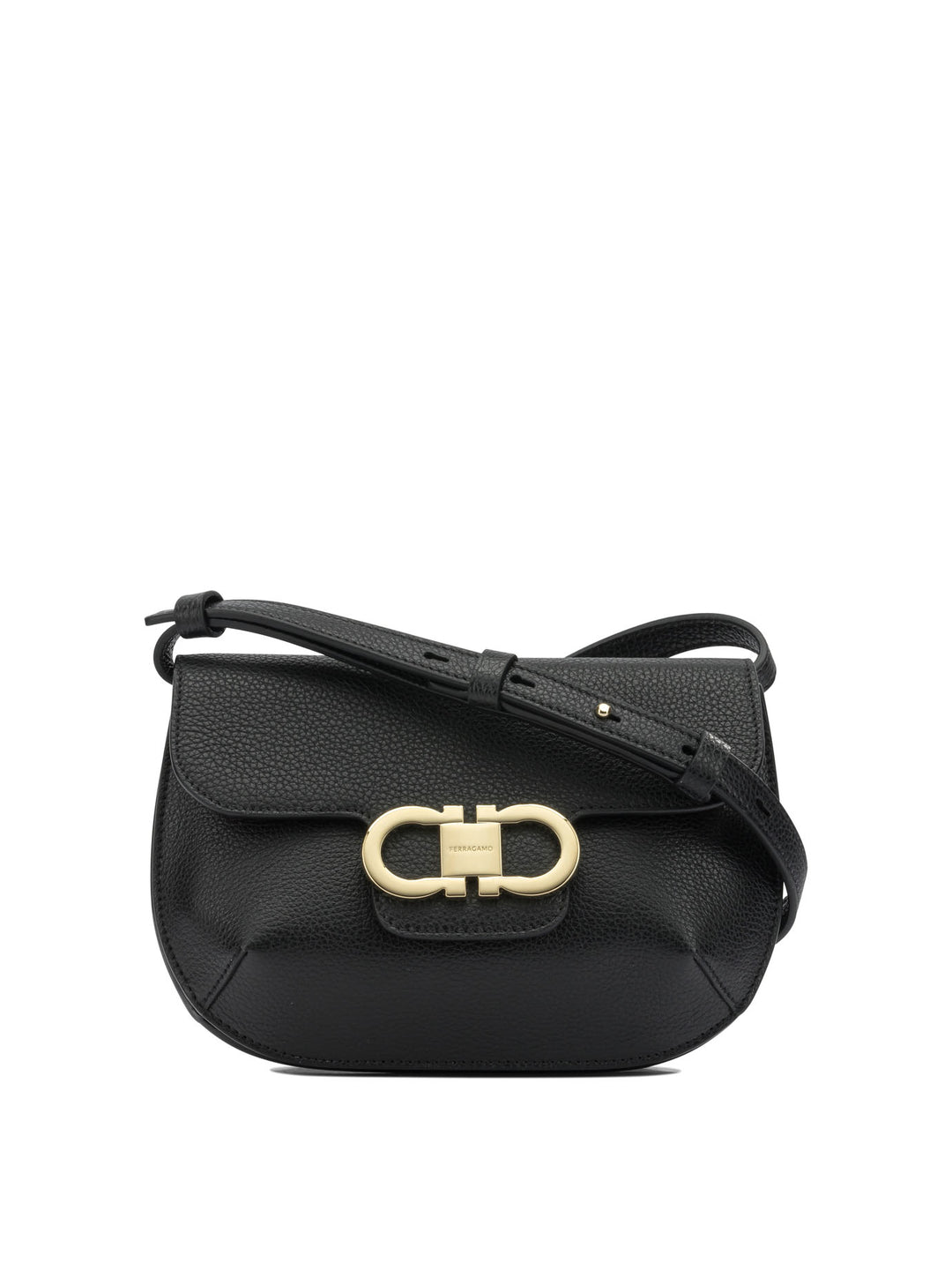 Ferragamo Double Gancini Crossbody Bags - Black | 173db5c0ab858de2fa891a54b3ea3d75e7e91dc8