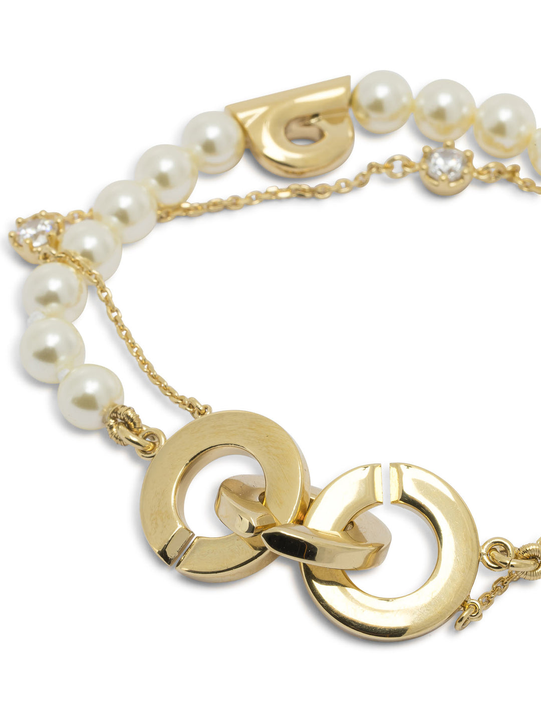 Ferragamo Double Strand Bracelet With Pearls Jewels - Gold | 0ec3f6d0f8a6fb7c1afafbe5e56041a8e8cd1fbc