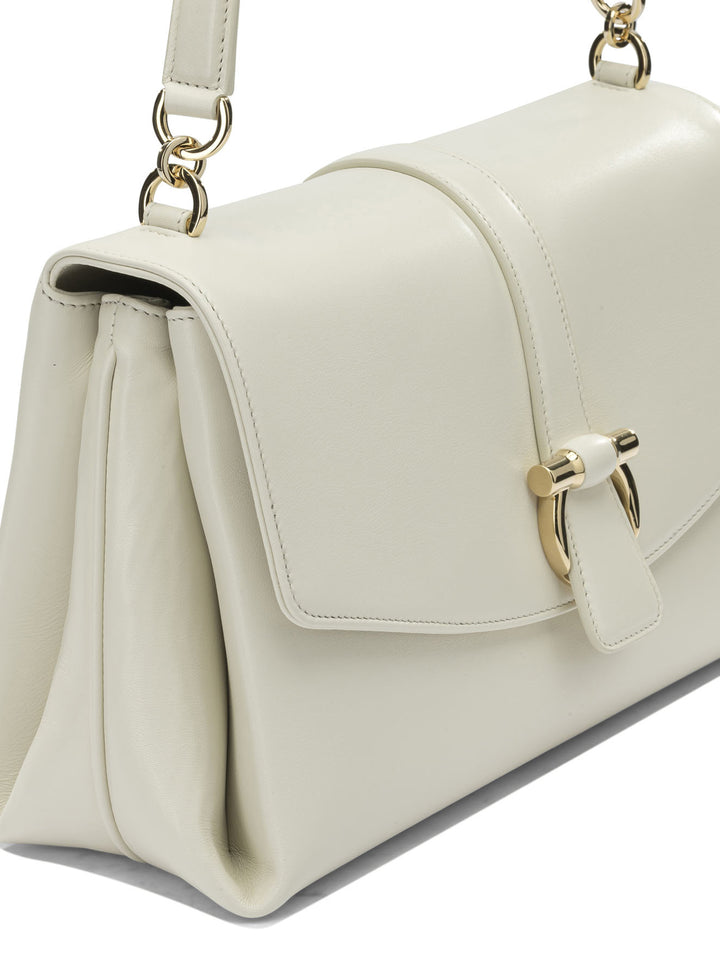 Ferragamo Leather Shoulder Bag With Flap Shoulder Bags - White | 4857afd6343074a44bdf5c57a263fa2d9977de6e
