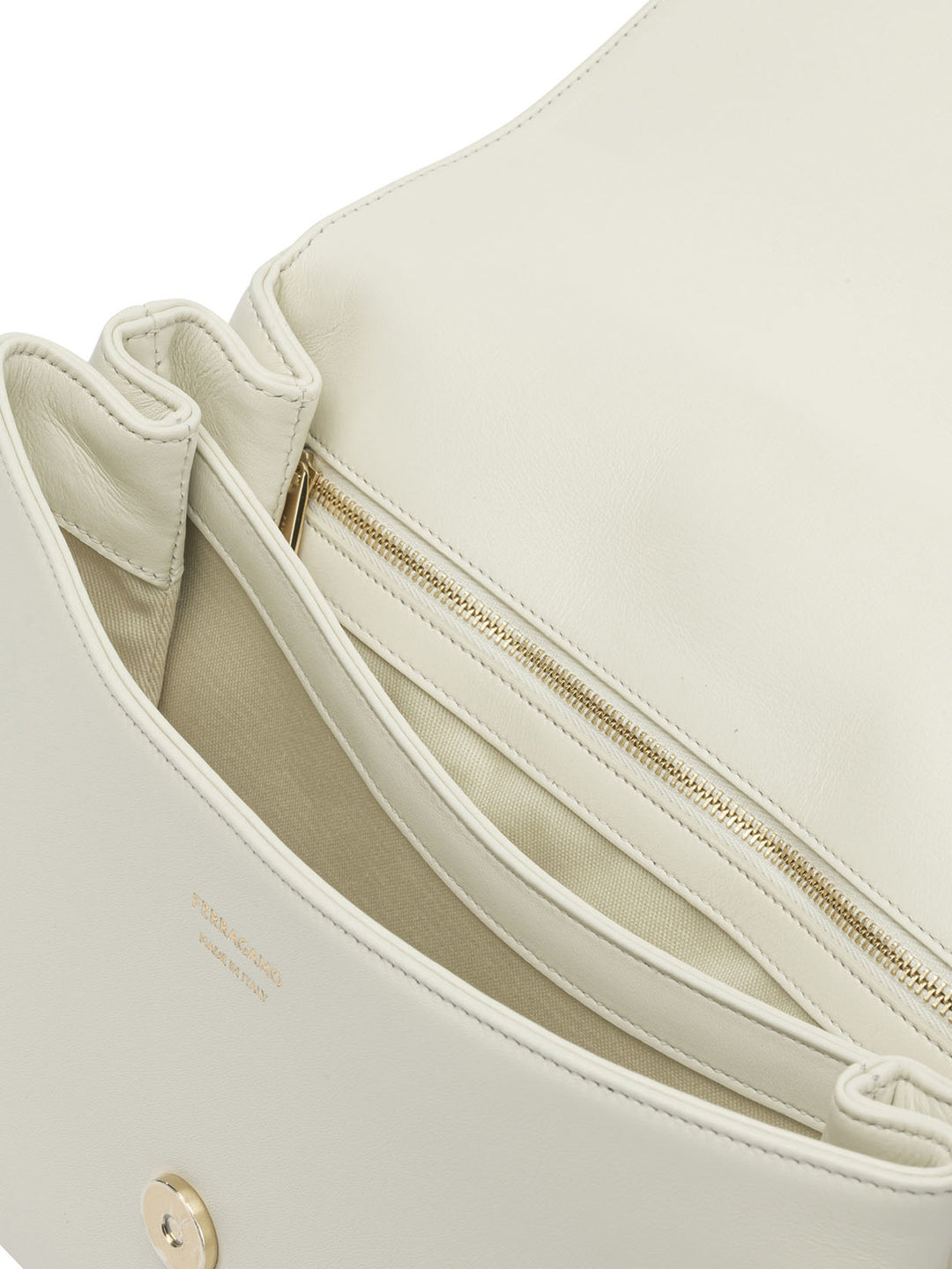 Ferragamo Leather Shoulder Bag With Flap Shoulder Bags - White | bc8ce5f2de156ef03d68beedaf9368b84a916ed2