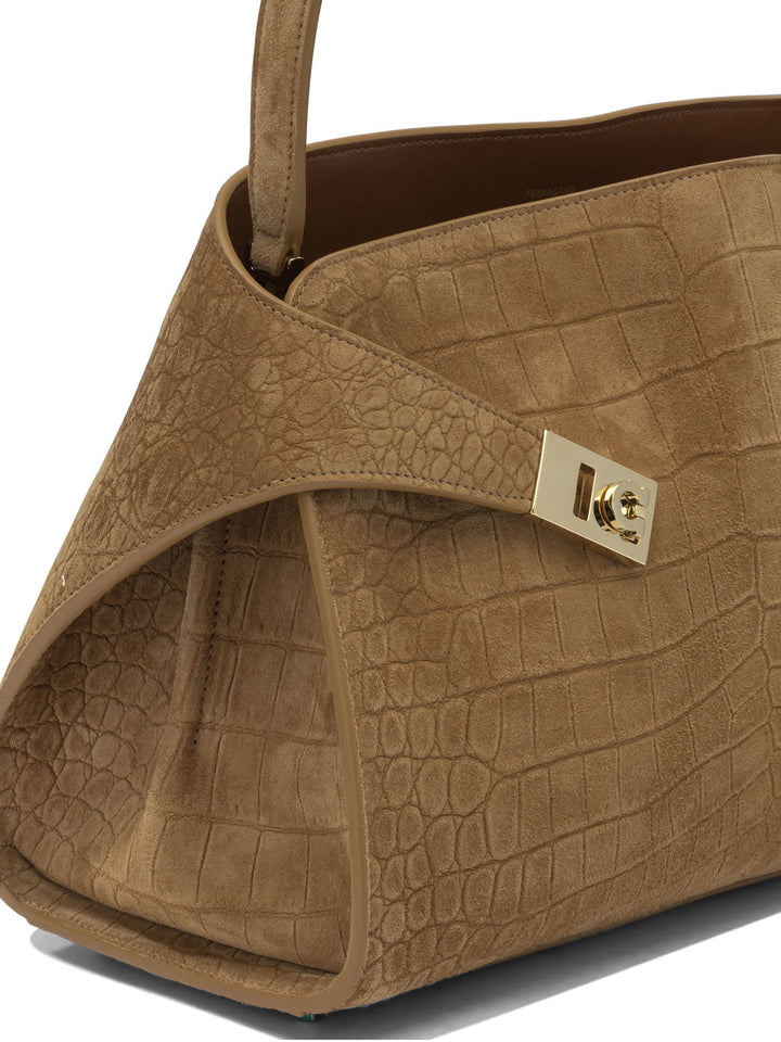 Ferragamo Hug Soft Shoulder Bags - Brown | b3a34b4b675871df985003b855fe21172f1e410b