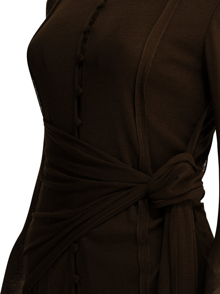 Ganni Short Chemise Dress Dresses - Brown | 152386df595027464afb564dfefb202e6b118e99