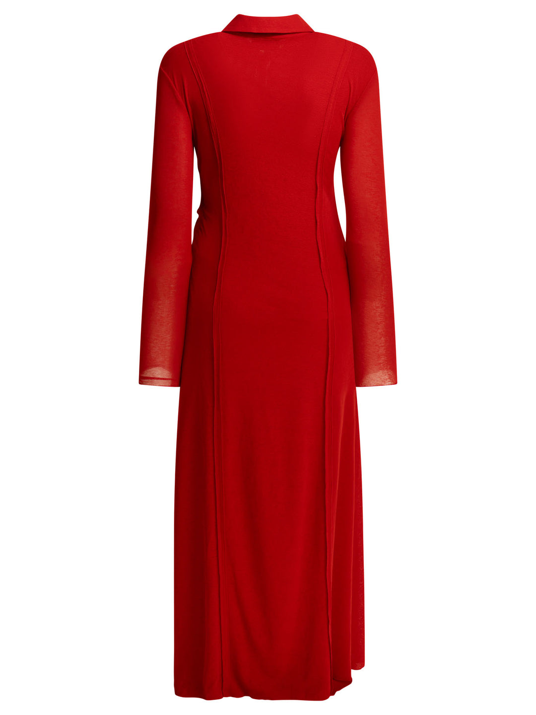 Ganni Long Chemise Dress Dresses - Red | 0d78c2210449d891a14c48b7845779cd7ab111ab