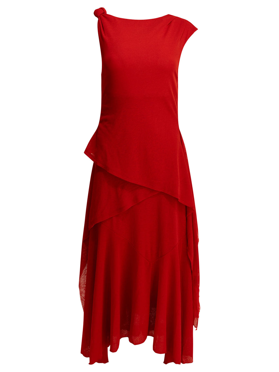 Ganni Draped Long Dress Dresses - Red | 0a9c63c314821056557a6e356cb4ac06cba50f5a