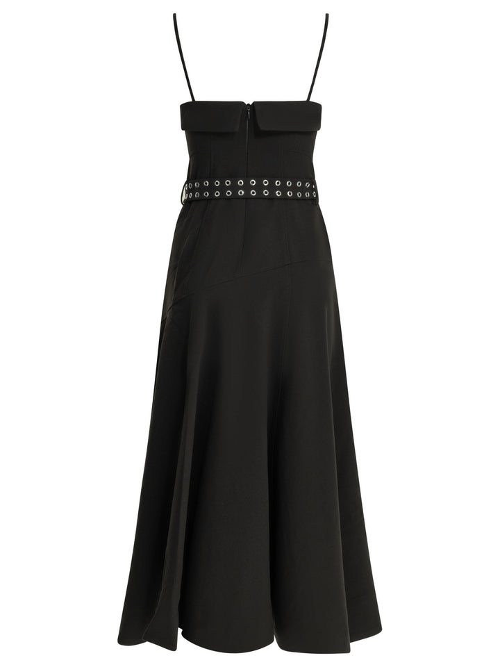 Ganni Long Flared Dress Dresses - Black | 1d8b27b3481277160635439a8a786ffc5688e796