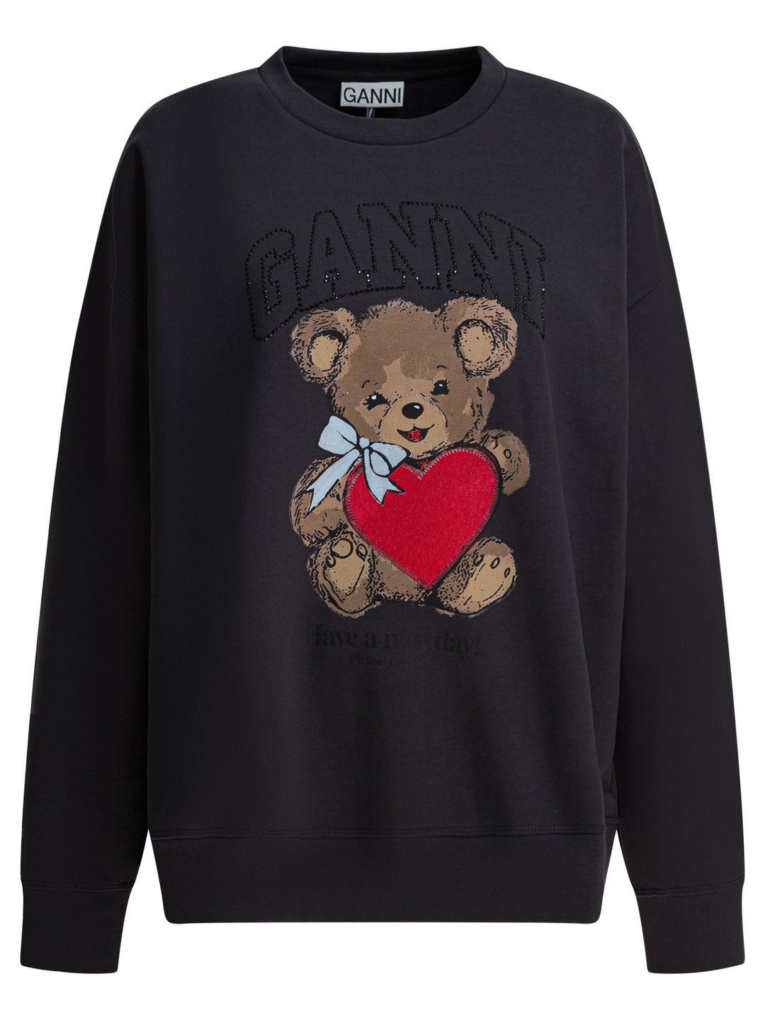 Ganni Bear Sweatshirts - Black | 4c2ce308bee7a79eb76d1763eaac22ceab9e5a4e