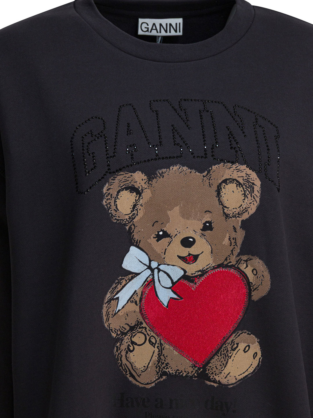 Ganni Bear Sweatshirts - Black | 6d27584a3ddcea46facf834db6002e6745fe9e69