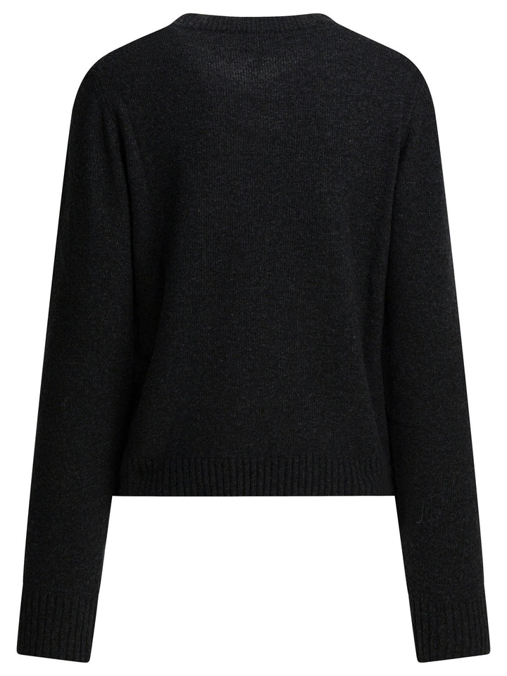 Ganni Wool Sweater With Print Knitwear - Black | 663277a0f759c893a666c96333cb64c348dd4d99