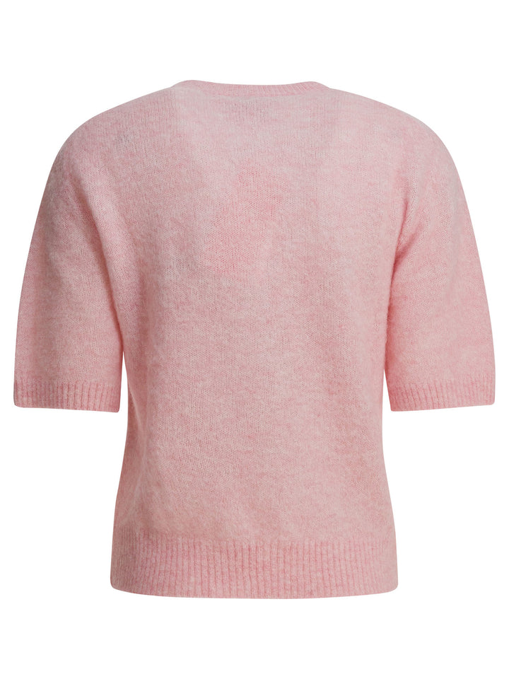 Ganni Alpaca Blend Crewneck Sweater Knitwear - Pink | 7a31600641a77009e485c03c0d73be13d6ecdb9a