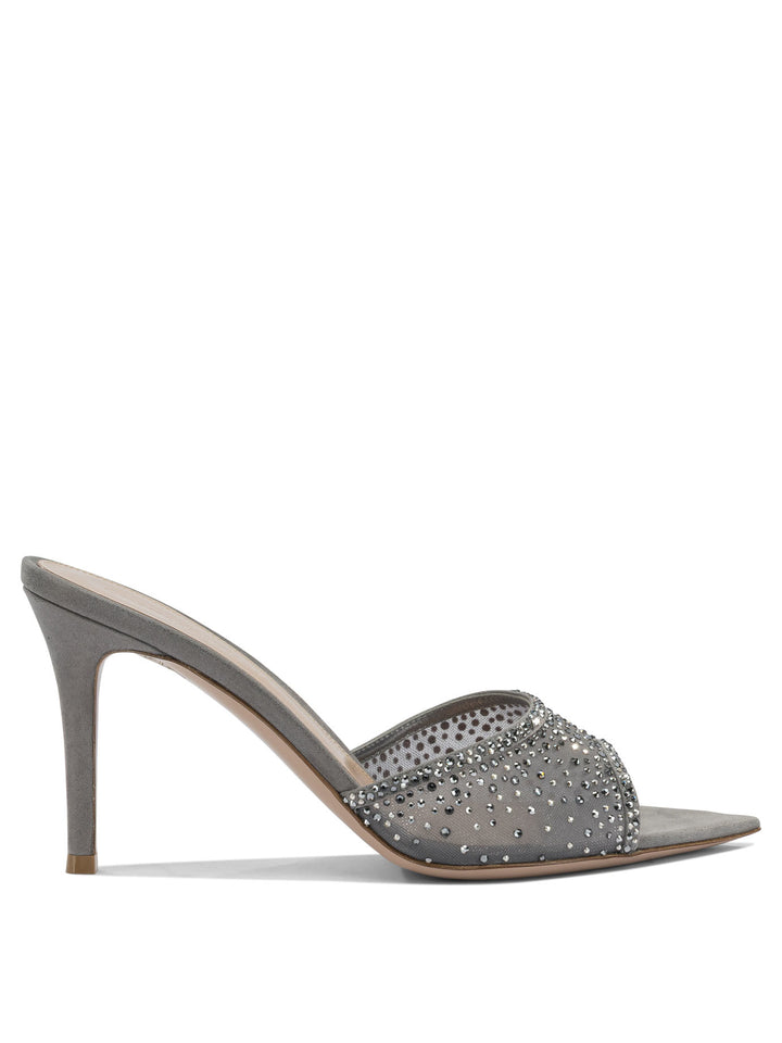 Gianvito Rossi Rania Mule 85 Mm Sandals - Grey | d4a6845f875094b846e0cda5015251d112c06b09